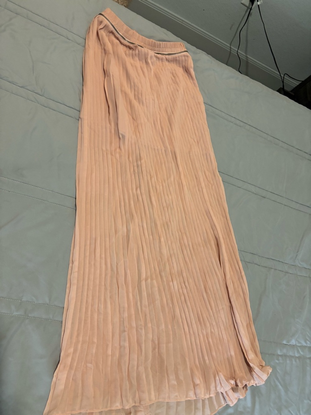 Massimo Dutti Dusty Blush Pleated Maxi Skirt